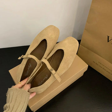 Xajzpa Brand New Women Flats Round Toe Shallow Slip On Ladies Casual Ballet Shoes Soft Real Leather Eelgant Dress Shoes Size41